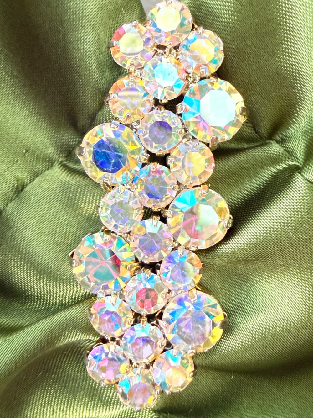 Vintage 90s Satin Slip Green Prom Dress Halter Rouched Maxi Gown Size 13/14 - Picture 11 of 17